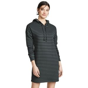 Beyond Yoga Green & Black Striped Live Out Loud Sweatshirt Hoodie Dress